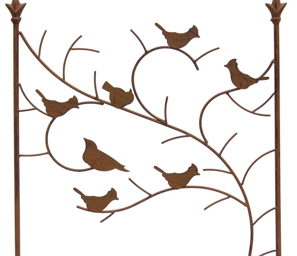 Rankhilfe mit Vögel 120705 Rankgitter aus Metall H-150cm B-50cm Kletterhilfe