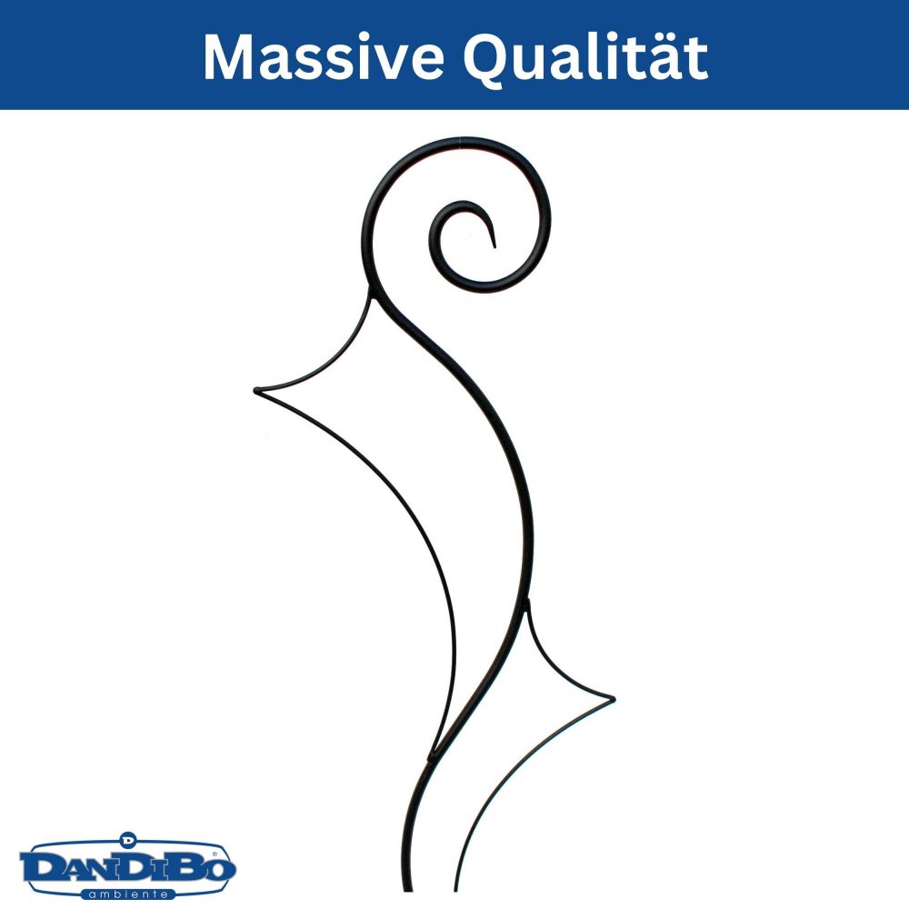 DanDiBo Rankhilfe Garten Metall Schwarz Riva Rankgitter für Kletterpflanzen 145 cm Kletterhilfe Bodenstecker
