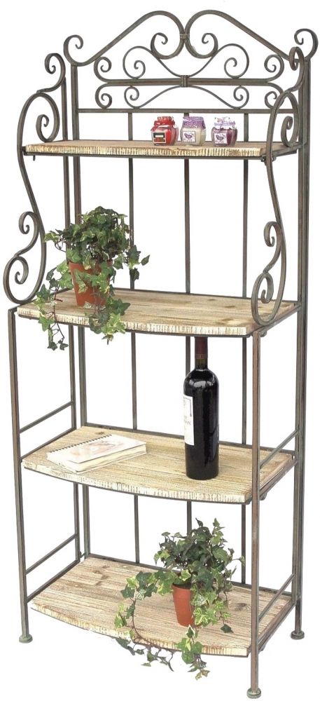 Regal Malega 12060 aus Metall und Holz 150cm Bücherregal Badregal Küchenregal