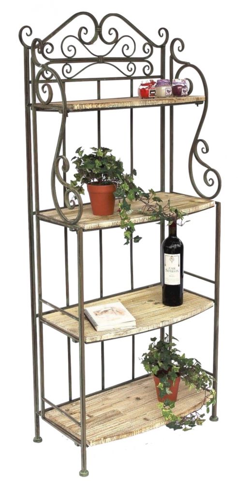 Regal Malega 12060 aus Metall und Holz 150cm Bücherregal Badregal Küchenregal