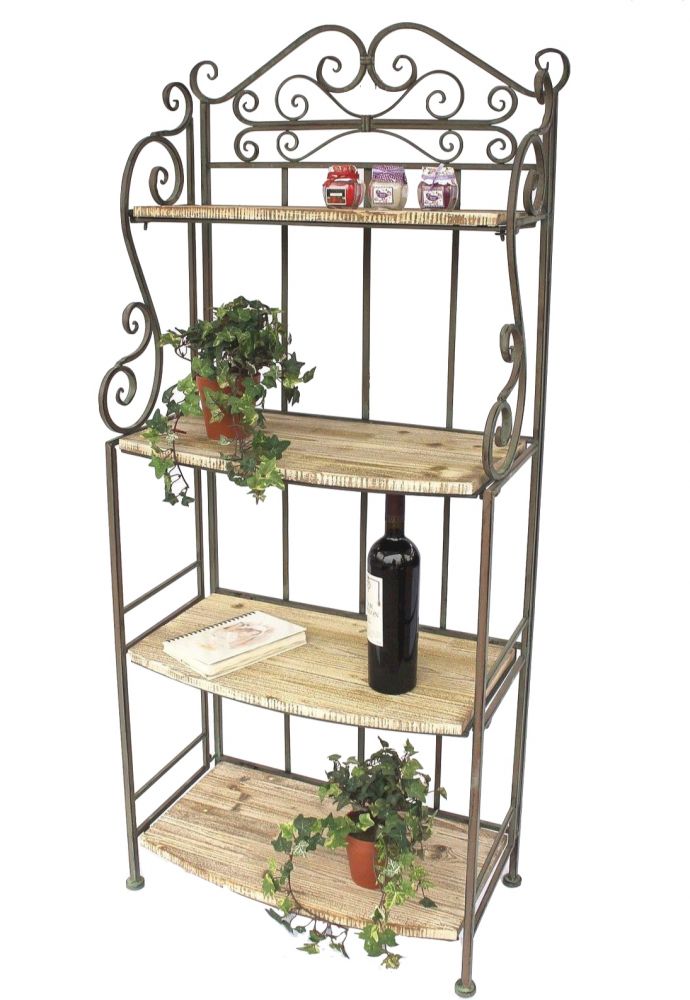 Regal Malega 12060 aus Metall und Holz 150cm Bücherregal Badregal Küchenregal