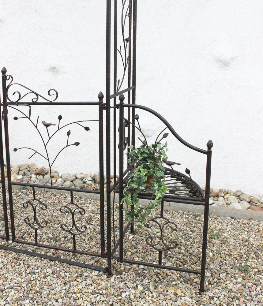 DanDiBo rose arch with door metal 18602 archway garden gate iron climbing aid trellis arched gate