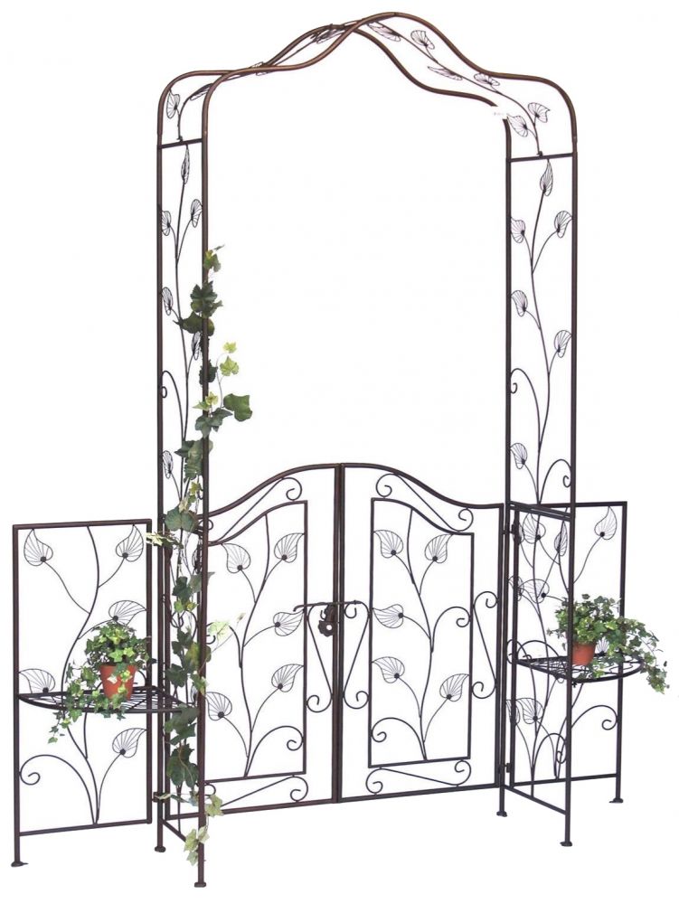 DanDiBo rose arch with metal gate 101759 garden gate 236x186 cm wrought iron trellis