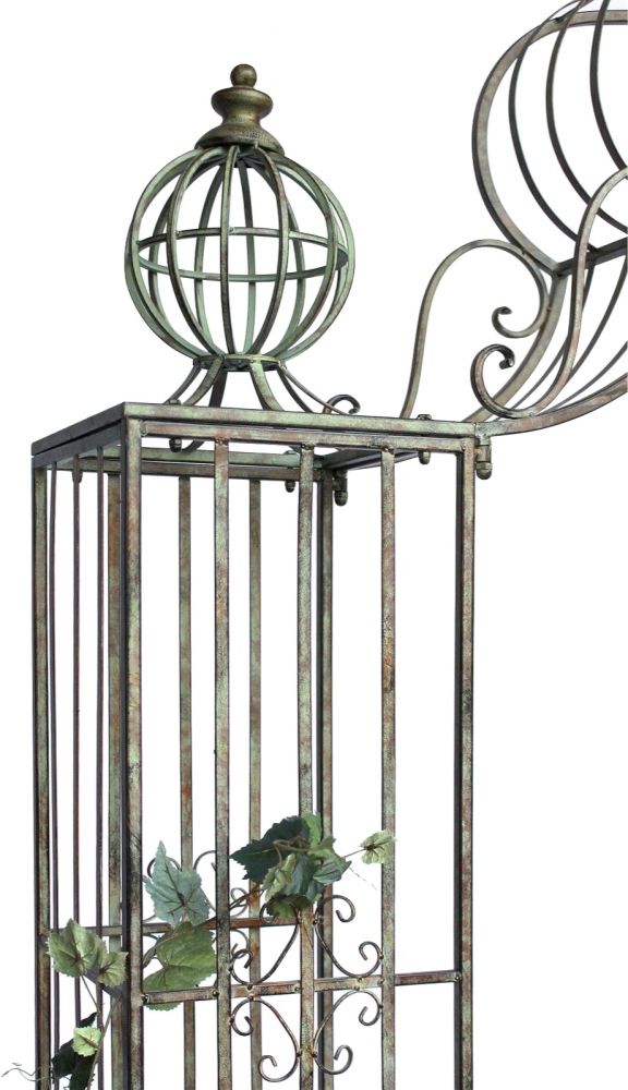 DanDiBo Rose arch with gate Metal gate 275x170 cm Round arch Archway Pergola 110241 Wrought iron climbing aid Garden gate