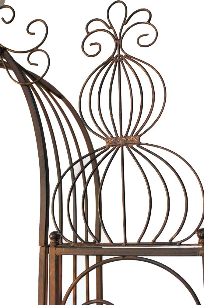 DanDiBo Rosenbogen mit Tür Tor aus Metall 120853 Rundbogen Antik Torbogen Gartentor Rankhilfe Schmiedeeisen