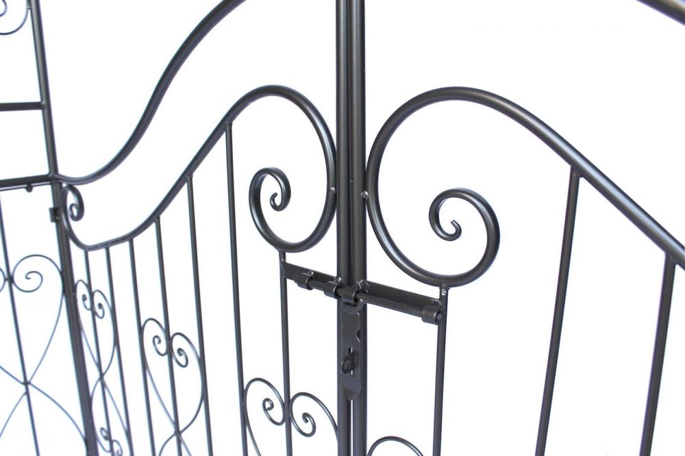 Rose arch with gate 131872 made from metal Garden gate 282x160cm Plant support