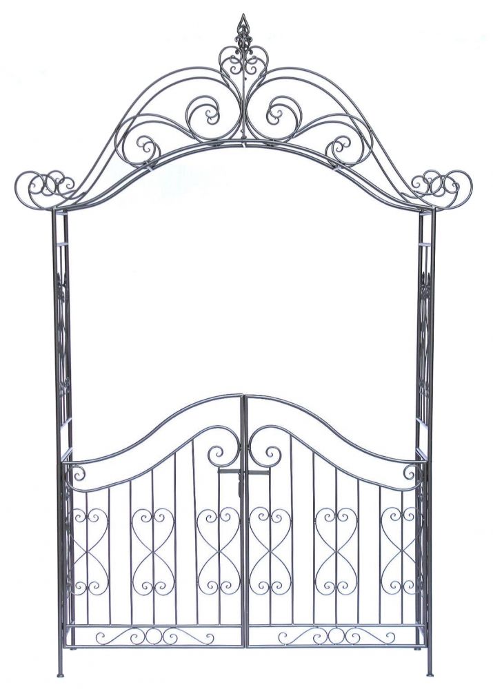 Rose arch with gate 131872 made from metal Garden gate 282x160cm Plant support