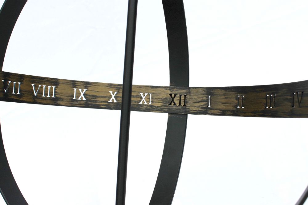 DanDiBo Sonnenuhr Garten Groß Metall Schwarz Schmiedeeisen Deko Wetterfest 70 cm Gartenuhr Uhr Deko