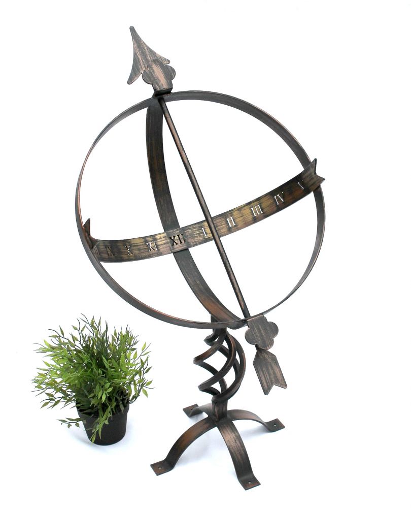 DanDiBo Sonnenuhr Garten Groß Metall Patina Schmiedeeisen Deko Wetterfest 70 cm Gartenuhr Uhr Deko
