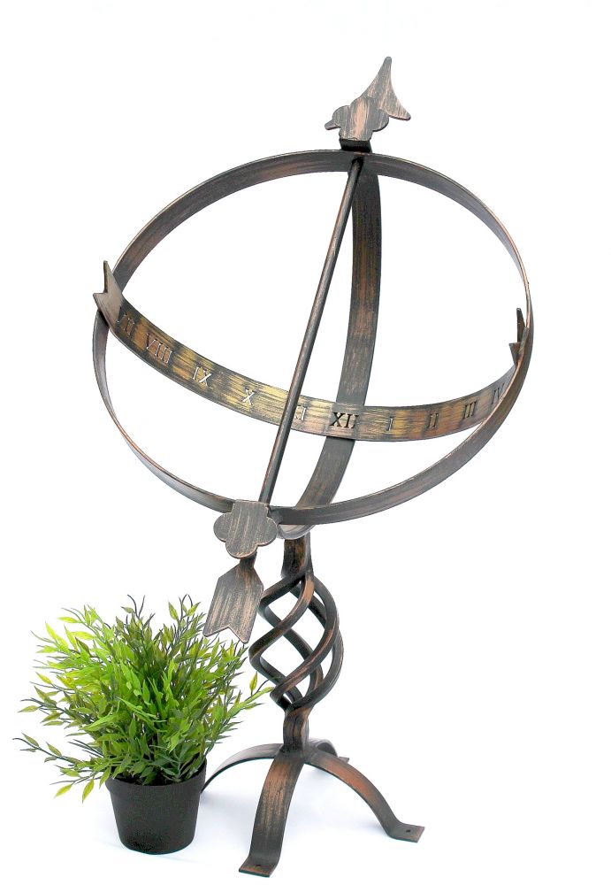 DanDiBo Sonnenuhr Garten Groß Metall Patina Schmiedeeisen Deko Wetterfest 70 cm Gartenuhr Uhr Deko