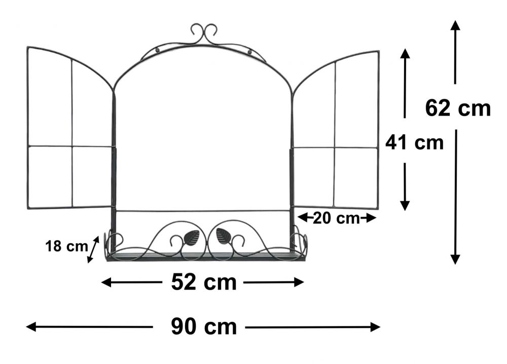 DanDiBo wall flower holder window black metal wall flower stand flower rack wall shelf shelf