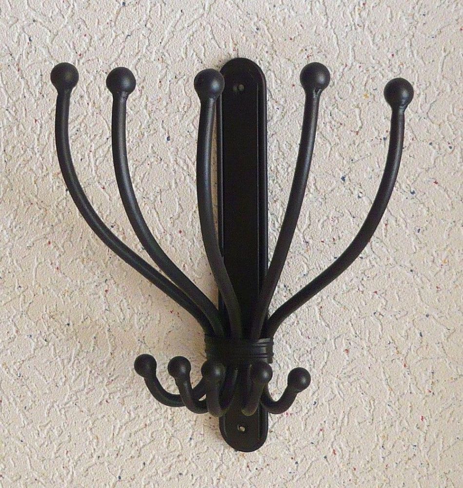 Wandhaken Steve Garderobe Kleiderhaken schwarz 5 Haken