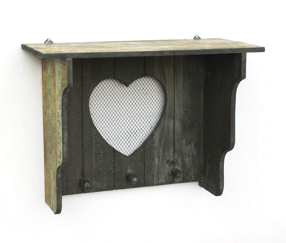 DanDiBo Schlüsselleiste mit Ablage Holz A12020 Wandregal mit Herz Schlüsselregal Schlüsselbrett Schlüsselboard Schlüsselhaken Wandkosole Vintage Shabby Hakenleiste Regal Briefablage