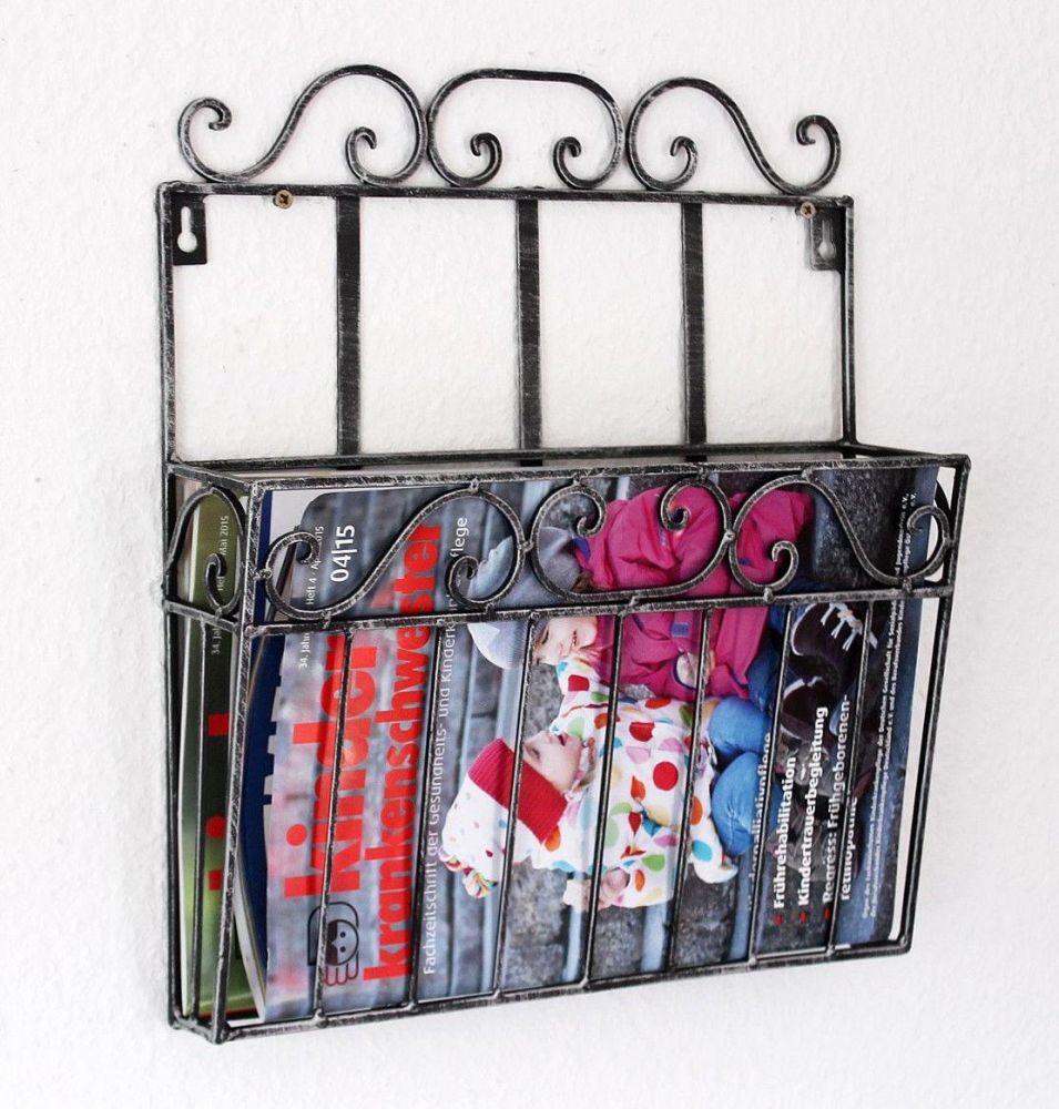 Wandregal Zeitungsständer 09913 Magazinhalter 38cm Küchenregal Zeitungshalter