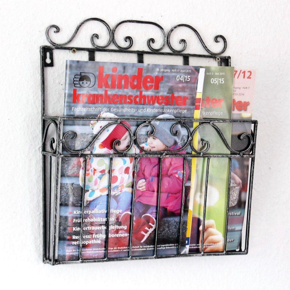 Wandregal Zeitungsständer 09913 Magazinhalter 38cm Küchenregal Zeitungshalter