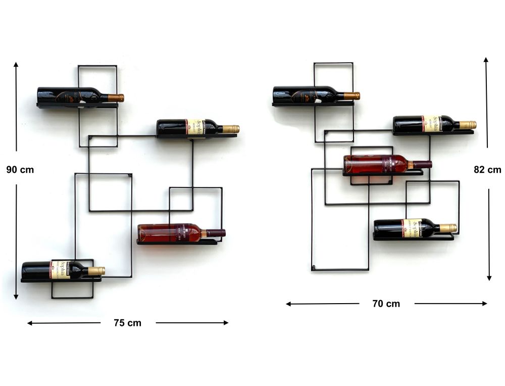 Weinregal Metall Schwarz Black Line Flaschenständer Flaschenregal Flaschenhalter Wandregal