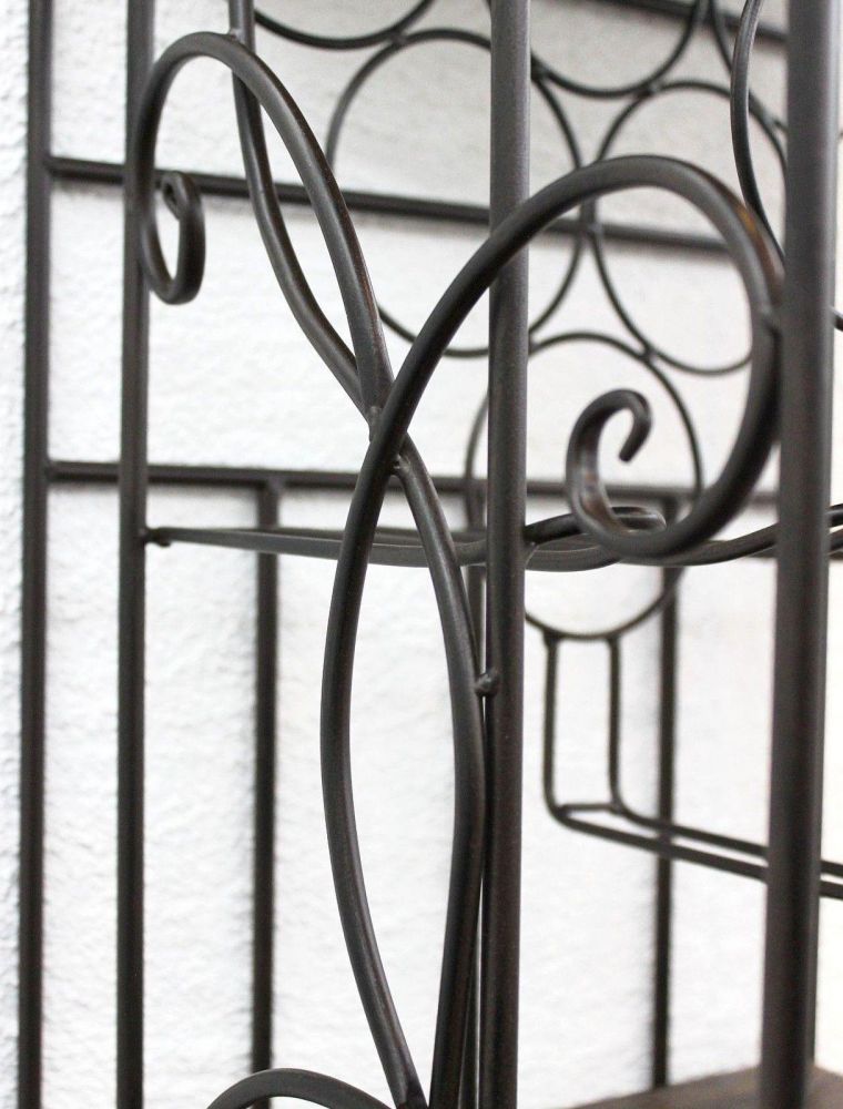 DanDiBo Weinregal Metall Wand mit Glashalter Holzablage HX12981 Flaschenregal 53 cm Flaschenhalter Wandmontage