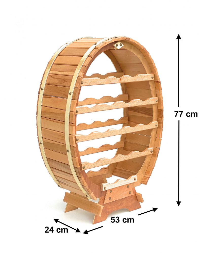 DanDiBo Weinregal Holz Stehend Weinfass 18 Flaschen Natur 77 cm Flaschenregal Flaschenhalter Fass