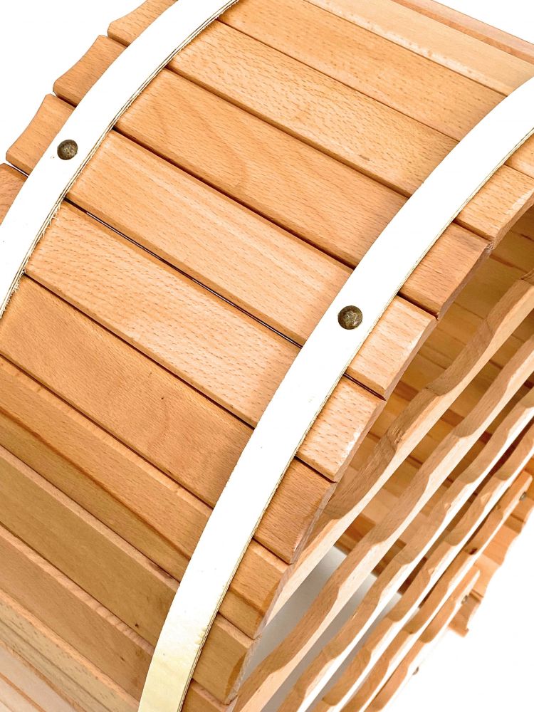 DanDiBo Weinregal Holz Stehend Weinfass 24 Flaschen Natur lackiert Wandregal Flaschenregal Flaschenhalter Fass