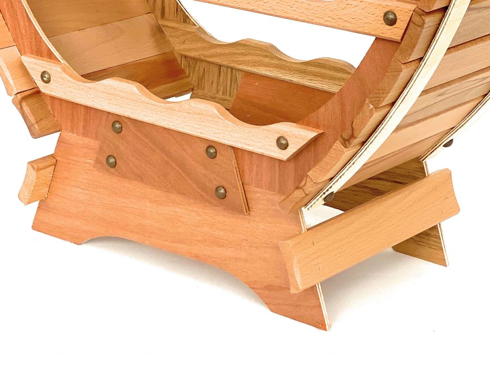 DanDiBo Weinregal Holz Stehend Weinfass 24 Flaschen Natur lackiert Wandregal Flaschenregal Flaschenhalter Fass