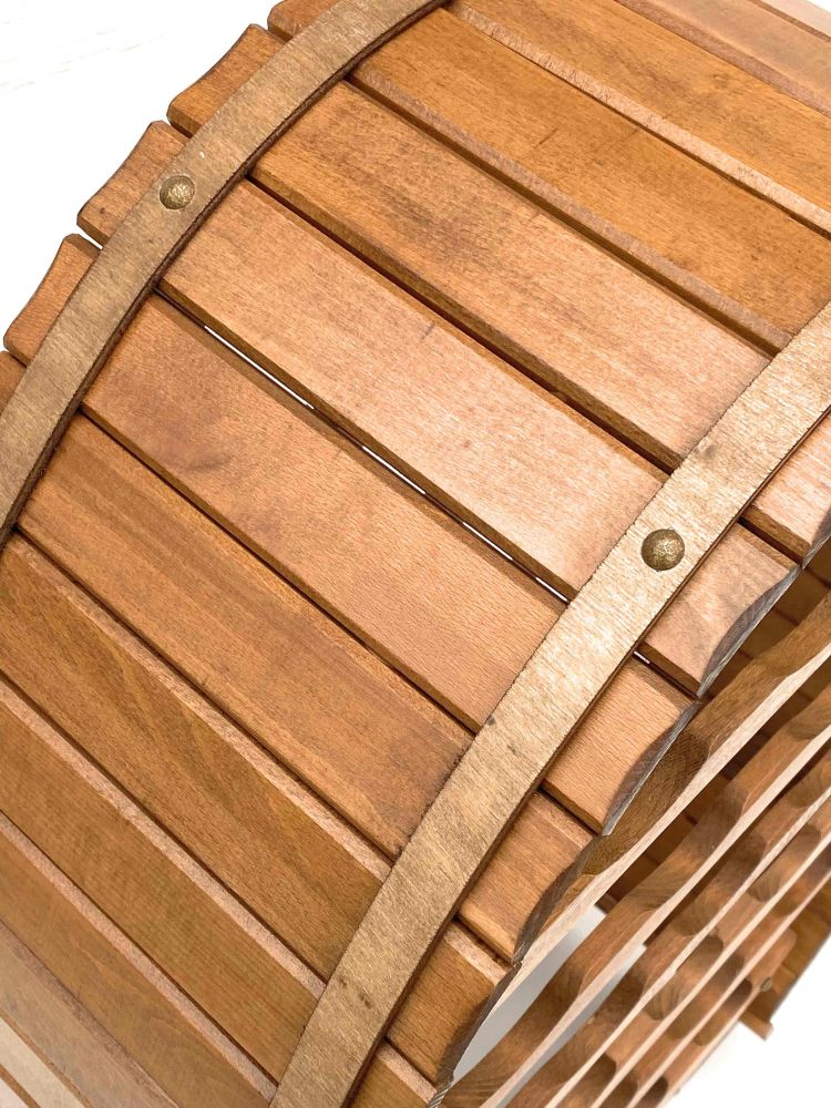 DanDiBo Weinregal Holz Stehend Weinfass 24 Flaschen Braun Flaschenregal Flaschenhalter Fass